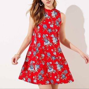 🆕LOFT | Vine🌱Mock Neck Swing Dress